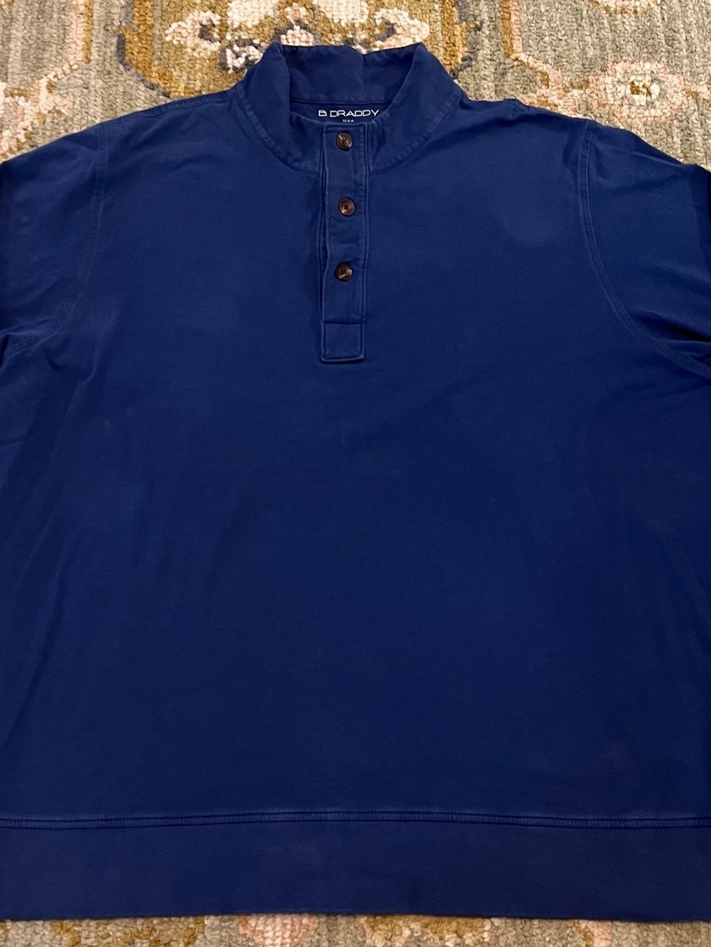 B Draddy The Hobbs Long Sleeve Prairie Dunes Size XL Color Navy 92% Pima Cotton